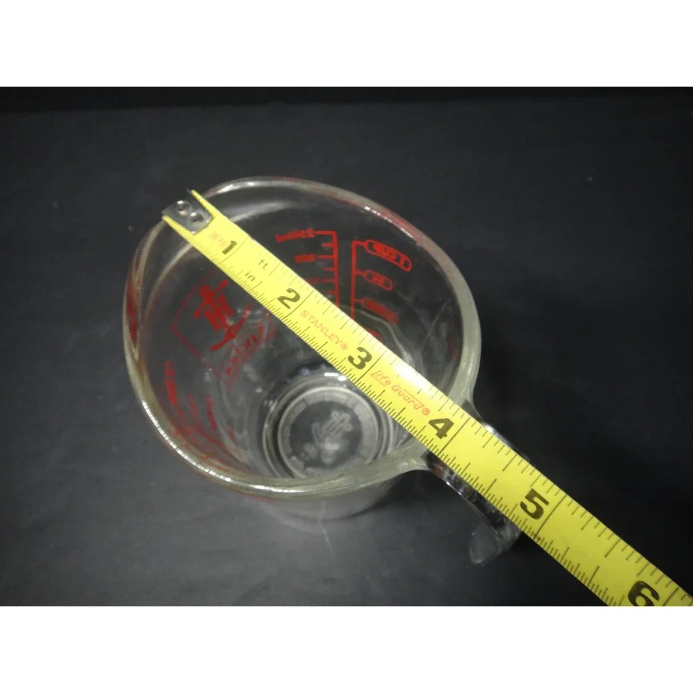 Anchor Hocking 1 Cup Glass Measuring Cup Red Markings 8oz 250ml Microwave Safe